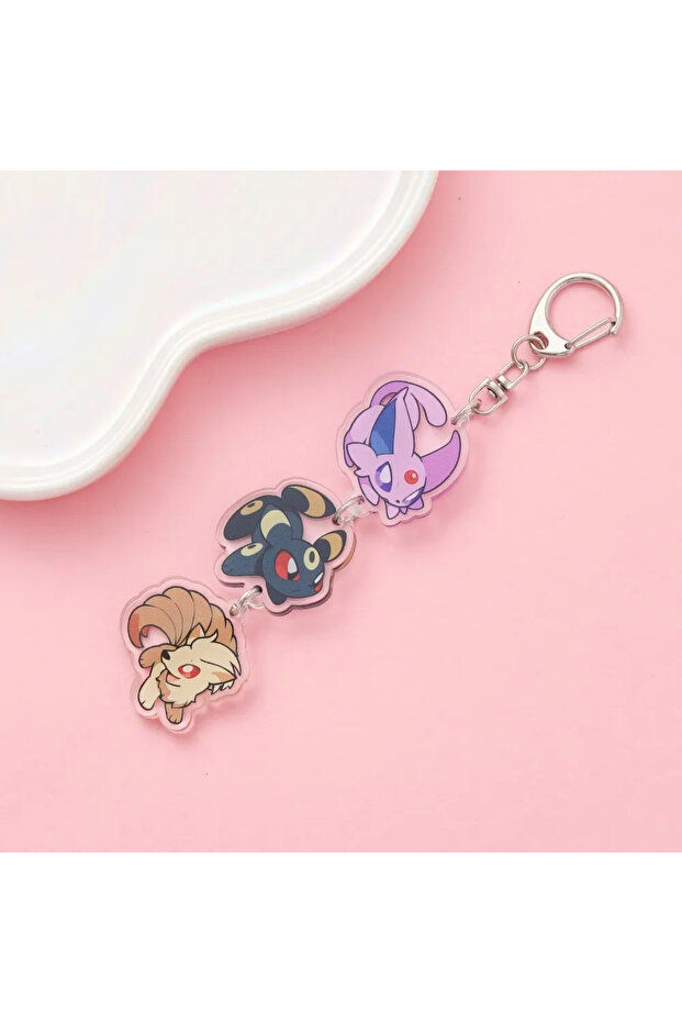 12cm 31 Pokémon Anime Acrylic keychain Eevee Charmander Gengar Bulbasaur Cartoon Bag Pendant cute cr