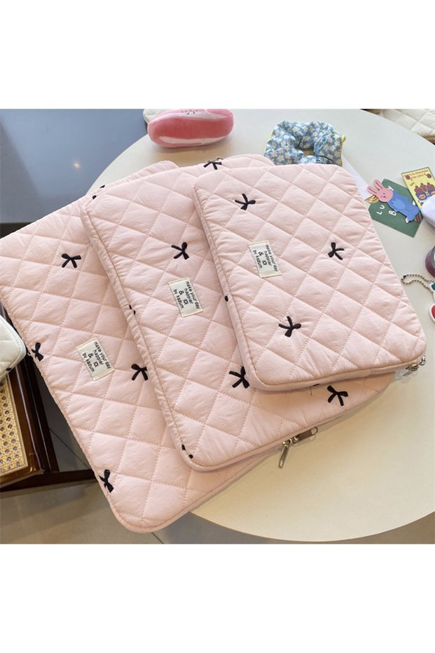 13-14 inch Pink Cute Bow Graphic Laptop Bag Tablet Sleeve Case 11 13.3 14 15.6 Inch For Macbook Air