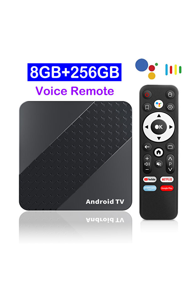 EU Plug 8G 256G Voice Remote TV Box X10 Smart Android 16 TV Box RK3518 Dual Wifi 5G Wifi6 Google Ass