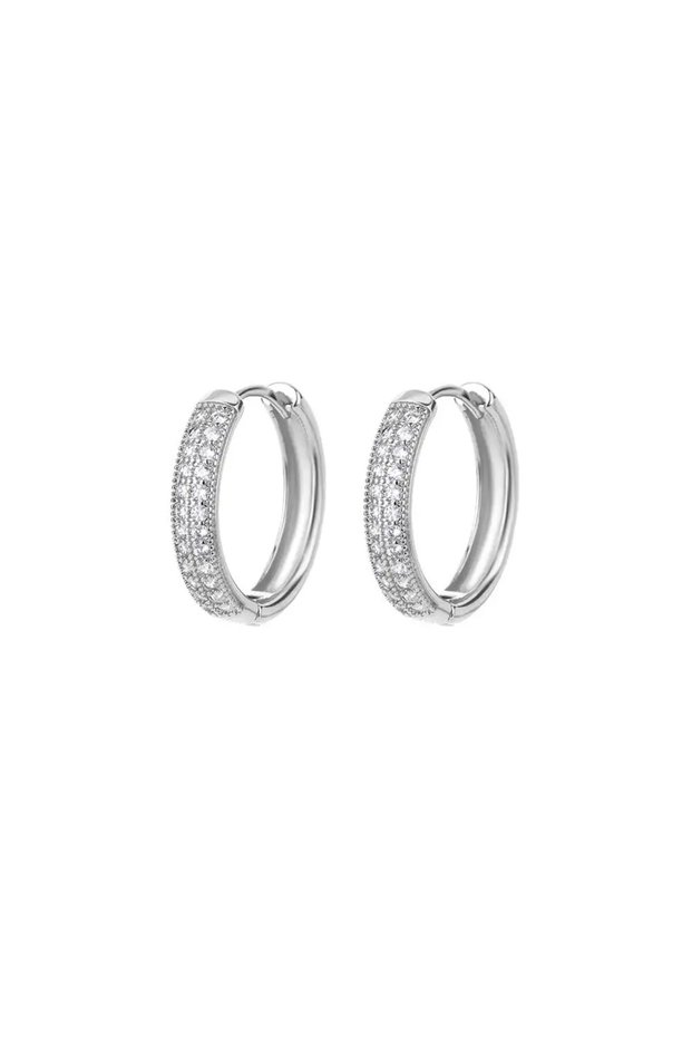 E3128P-13 Cubic Zirconia U Shape Stud Earrings For Women Stainless Steel Geometric Earrings Jewelry