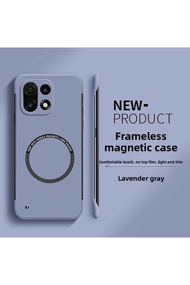 GRAY One Plus 15 Ultra Thin PC Frameless Magnetic Phone Case For One Plus 15 13 13R 12 12R 11 11R NO