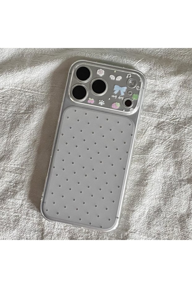 iPhone17 only Case A Ins Polka Dot Strawberry Large Windows Korean Minimalist Creative Phone Case Fo