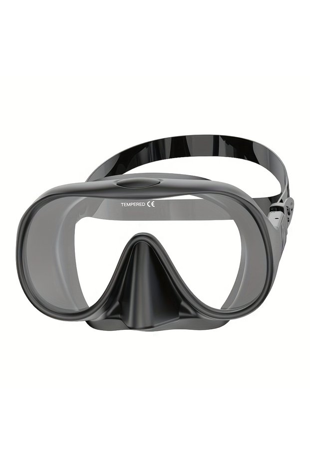 Black Frameless Diving Mask HD Panoramic Ultra Wide View Tempered Glass Snorkeling Swimming Goggles