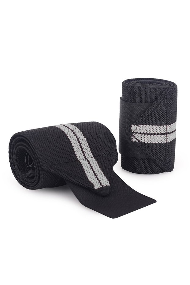 grey 2pcs 1Pair Adjustable Wrist Straps Men And Women Elastic Wristband Fixers Of Athletes Powerlift