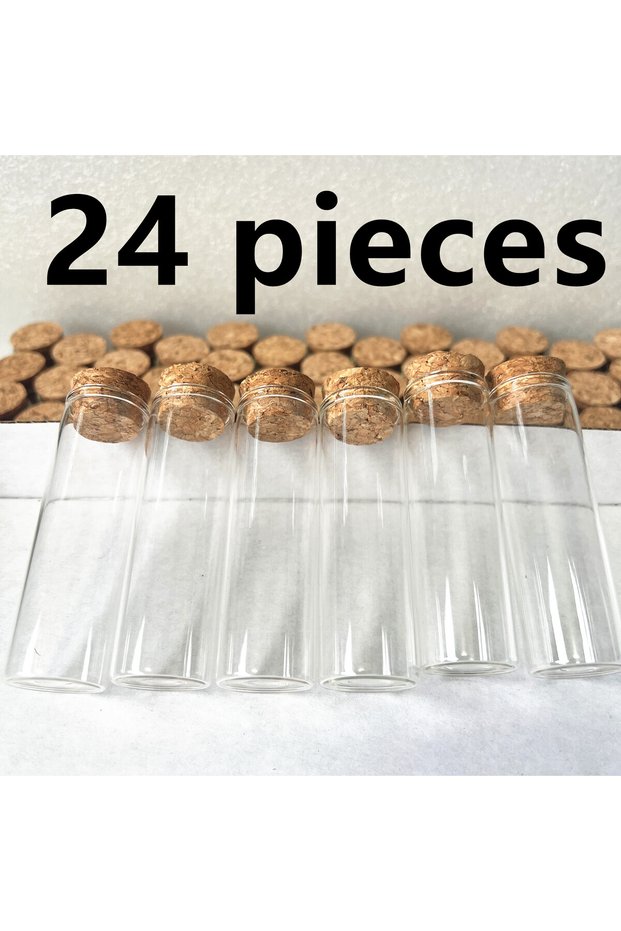 24 pieces 10/24/40 PCS Glass Message in a Glass Bottle Cork 25x80mm Wish Jars Wedding Dragees Love N
