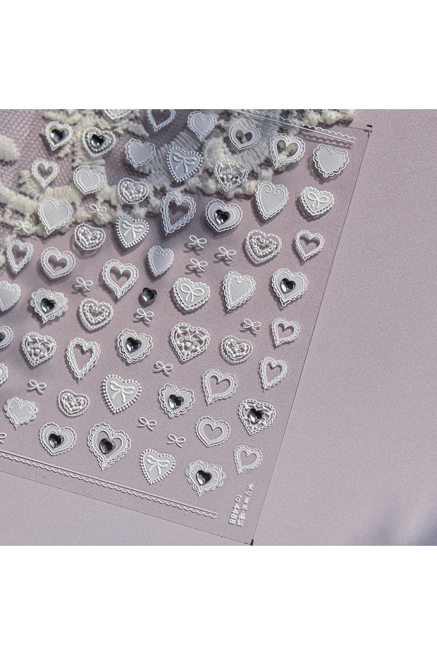 1pcs 1pcs 5D Sweet Love Lace Jewelry Stickers For Nails Nail Art Luxury Crystal Diamond Nail Sticker