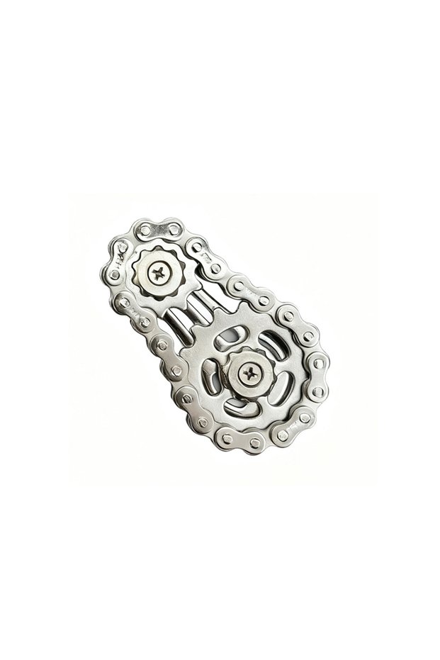 chain silver Metal Flywheel Gear Chain Gyro Fingertip Gyro Sprockets Fidgets Toy Anti-stress Fidgeti