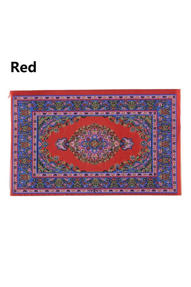 Red 1:12 Scale Turkish Style Playing House Mini House Decor Floor Coverings Doll Accessories Dollhou