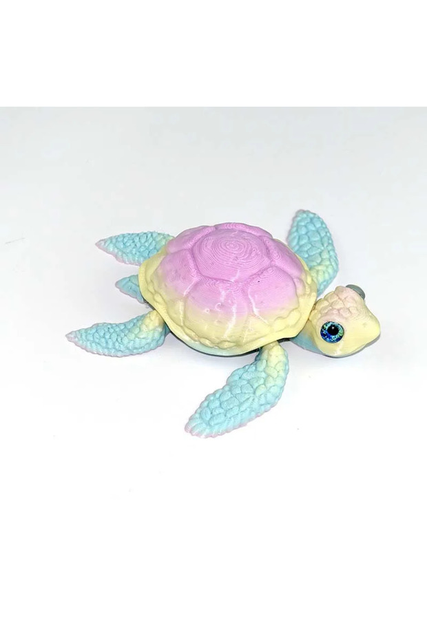 rainbow 3D Printed Turtle Multi Movable Ornament Versatile Shapes Creative Home Office Desktop Orna