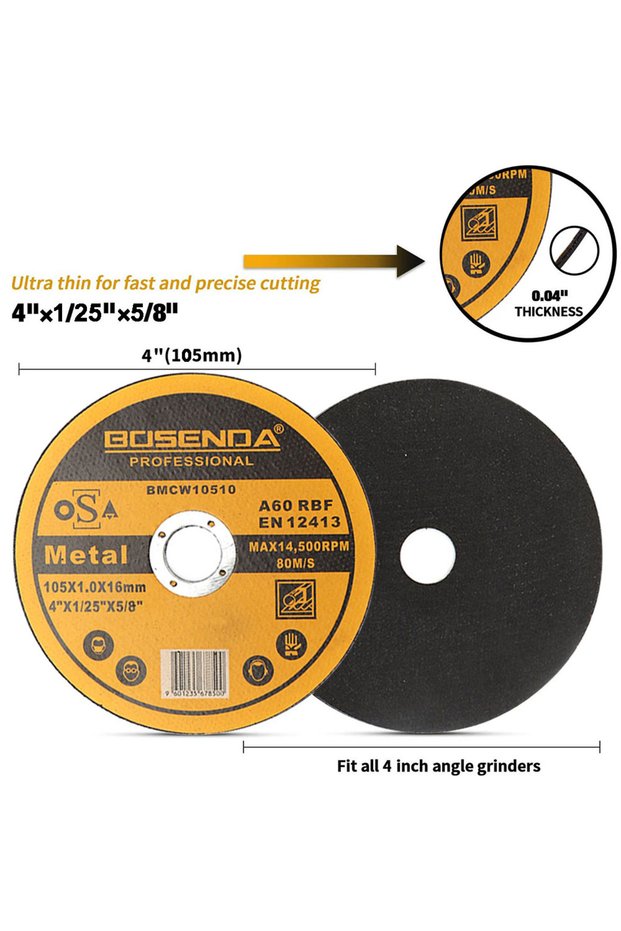 1.0mm 105mm 16mm Metal Cutting 25pcs SI FANG 105mm Metal Cutting Disc Resin Grinding Wheel Disc For