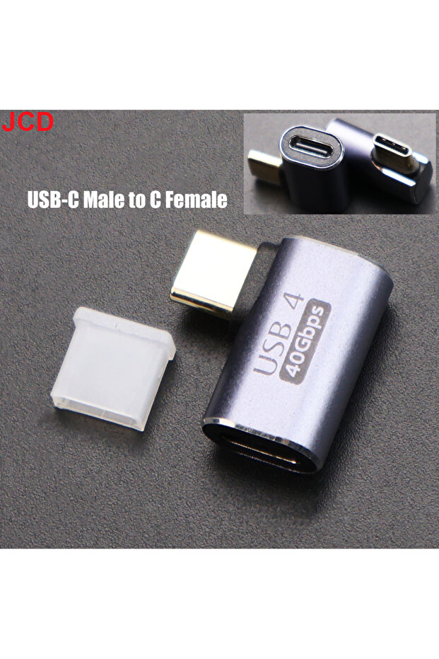 محول USB4.0 من النوع 3 بسرعة 40 جيجابت في الثانية، محول OTG من النوع C بزاوية 90 درجة، محول شحن سريع USB C إلى النوع C بقوة 100 واط و5 أمبير، محول أمريكي.