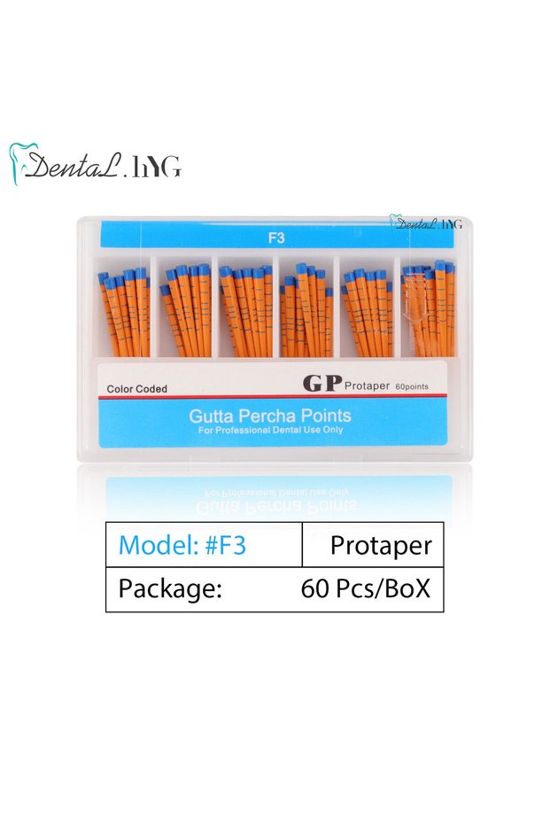 Protaper F3 Dental Gutta Percha Point Root Canal Endodontics Cotton Fiber Tips Dentistry Materials G