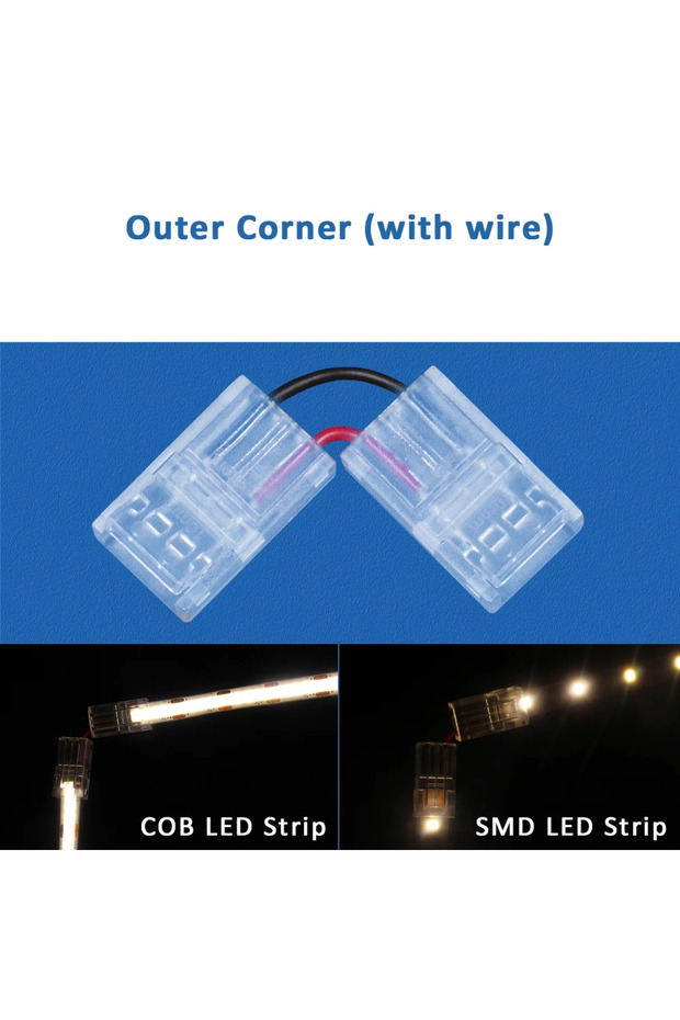 2 pin 8mm IP20 IP65 Wire Corner 5pcs 2Pin 8mm 10mm LED Strip Connector Quick Wire Corner Connector W
