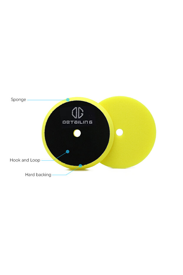 3inch hook and loop 2pcs yellow DETAILING 3 "/5"/6 " Car Polishing Sponge Pads 80mm/130mm /155mm Foa