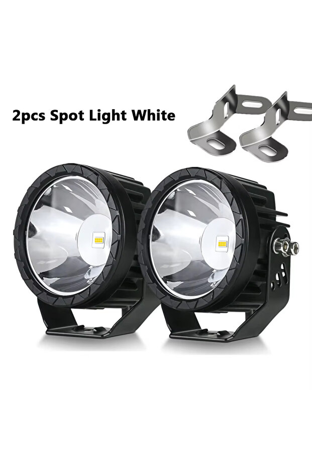 قطعتان من مصابيح العمل LED البيضاء الموضعية مقاس 4 بوصات، مصباحان كشافان أبيض وأصفر، 12 فولت/24 فولت، مناسبان لسيارات الدفع الرباعي والطرق الوعرة، 60 واط، إضاءة فائقة