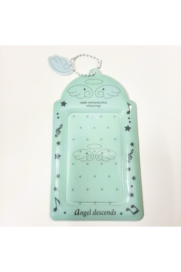 1pcs-green Ins Style Kpop Star Card Protection Cover Keychain Pendant 3inch Idol Photo Card Holder B