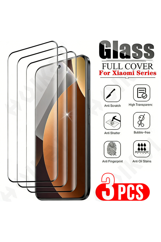3 قطع من الزجاج المقسى لهاتف Redmi Note 15 5G، 3 قطع من الزجاج المقسى لهاتف Redmi Note 15 Pro Plus 4G 5G، غطاء كامل لحماية الشاشة
