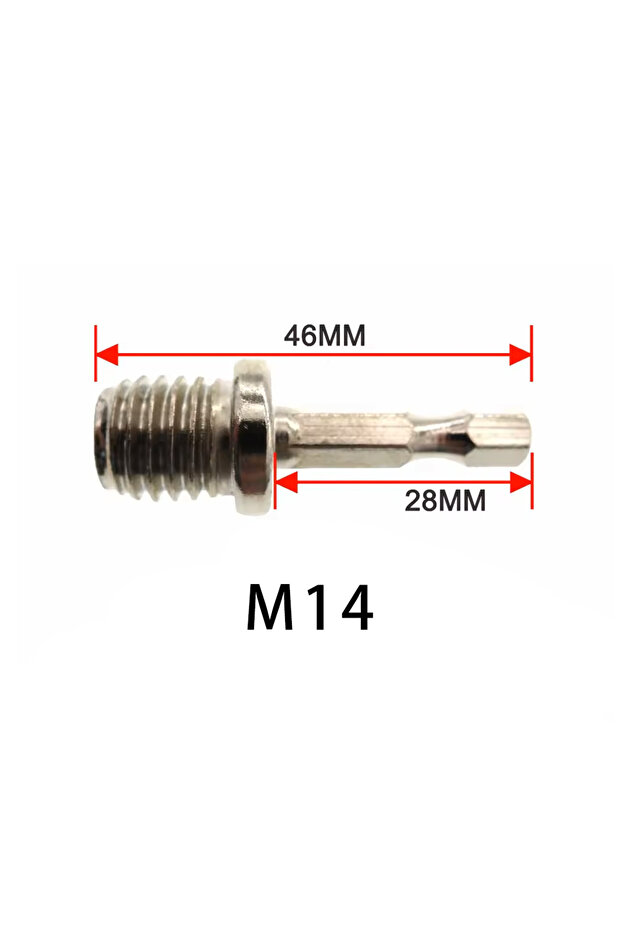 قطعة واحدة من وسادة دعم سداسية الشكل M14 بخطاف وحلقة، مقاسات 3/4/5/6/7 بوصة، قطعة واحدة مع قضيب حفر M10 M14 للصنفرة
