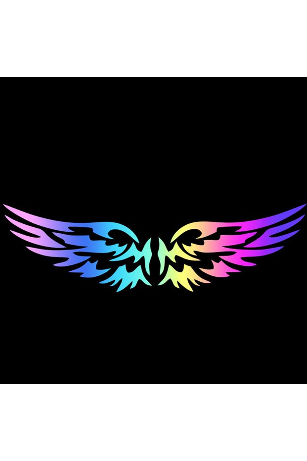 21X6.1CM laser DIY Angel Wings Reflective Car Stickers Decor Moto Helmet Motorcycle Auto Body Windsh