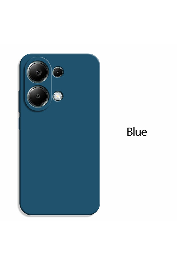 Redmi Note 13 5G Blue Liquid Silicone Plain Protector Phone Case For Redmi Note 13 Pro Plus 5G Mat