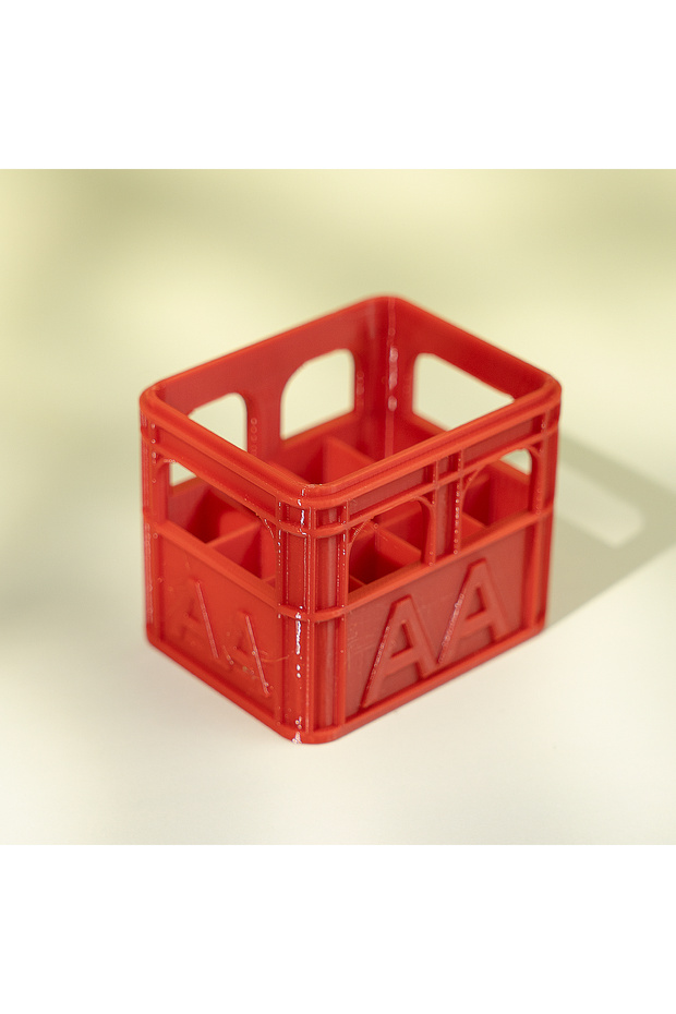 Red-AA DIY 3D Printed Battery Storage Box Beer Crate No. 5 AA No. 7 AAA Battery Stackable Storage Ba