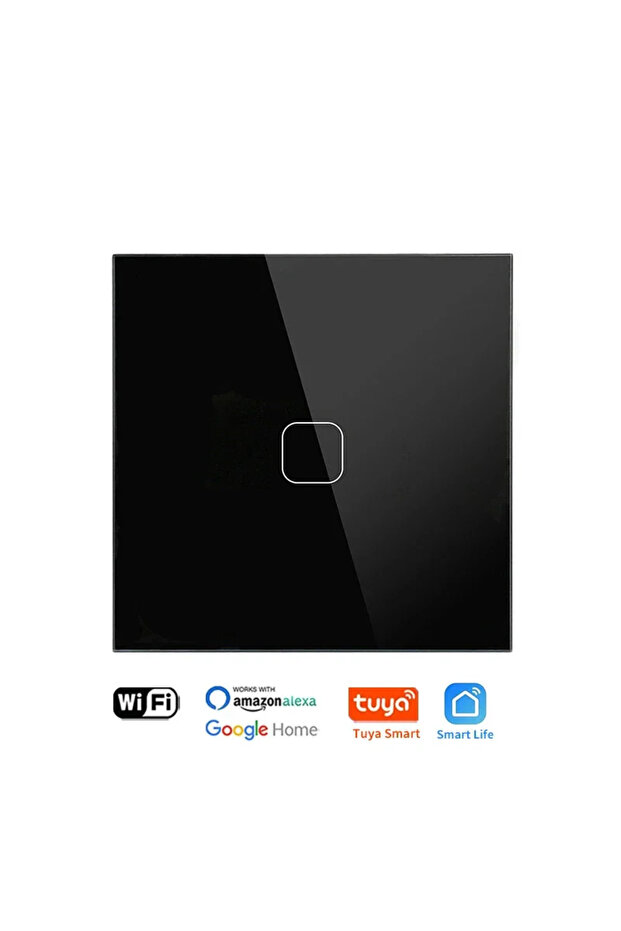 Single Fire Line EU standard Tuya(Smart Life) WIFI Black 1 Gang UNKAS No Neutral Wire Required 4 Gan