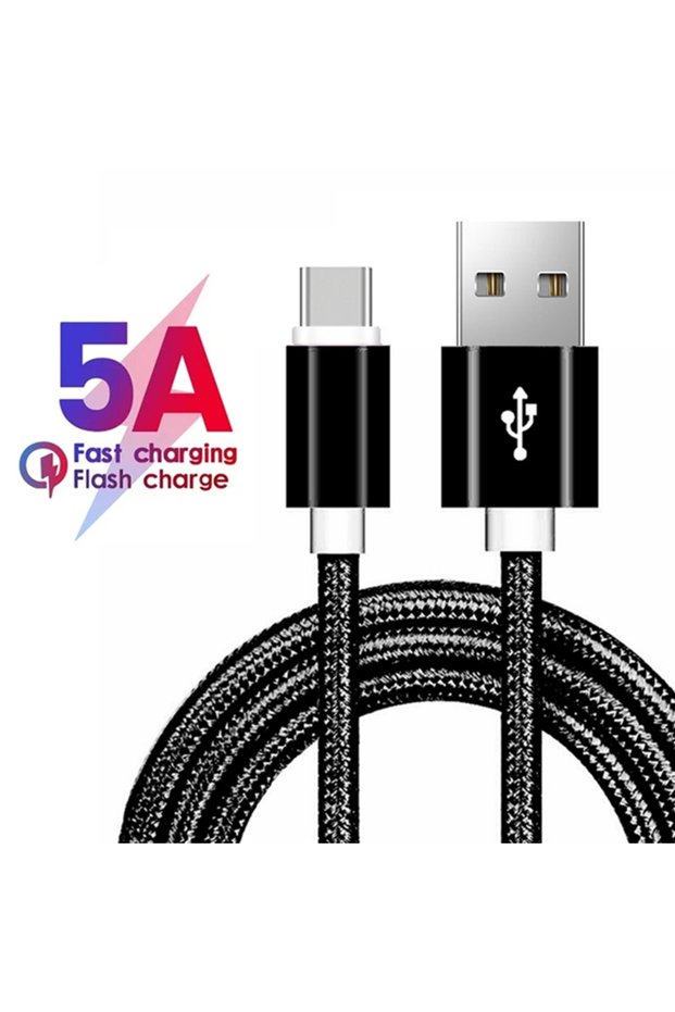 2m Black Type C USB Fast Charging Cable For iPhone 15 16 17 Samsung S25 A55 Xiaomi 14T Redmi Note 13