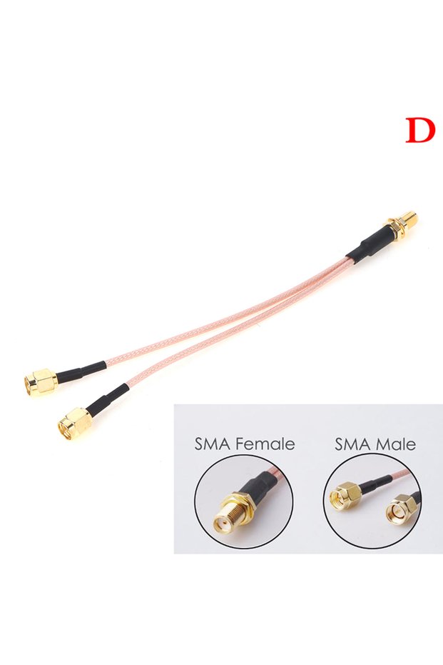 D Hot Sale 1PC SMA to 2X SMA Male Female Y type Splitter Combiner Jumper Cable Pigtail