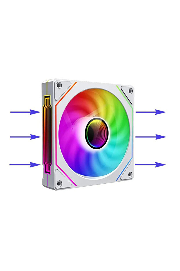 A-RGB WHITE White Reverse PRISM 4 PRO ARGB CPU Fan 4PIN PWM Silent Chassis Fan 120mm Infinite Mirror