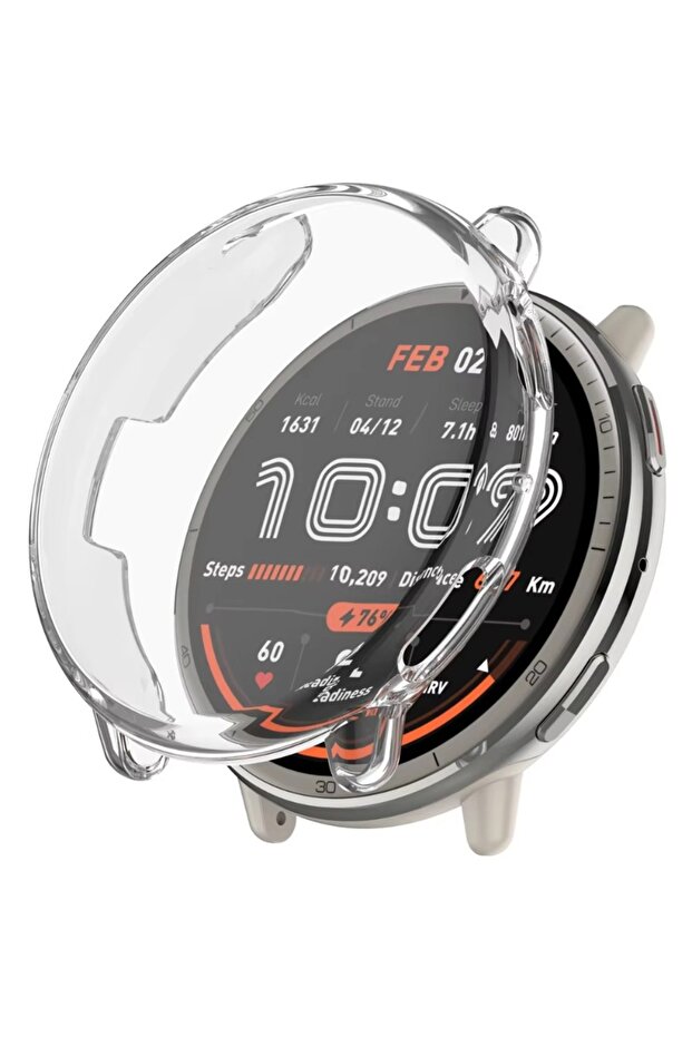 Amazfit Active 2 TPU Transparent Case For Active 2 Full Coverage Tempered Glass Screen Protector Fo