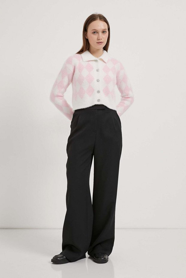Armalife 3108 Beli Elastic Cirt Closure Palazzo Women's Pants