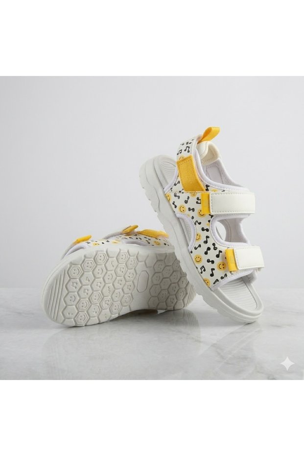 İnkago Phlon Light Sole Velcro Children's Sandals White
