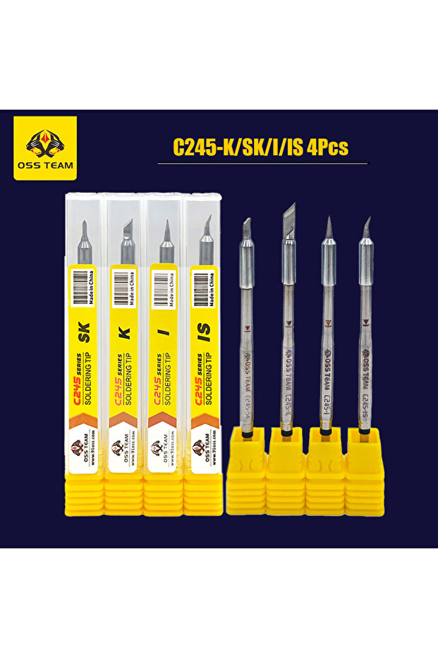 C245 4pcs OSS TEAM C210 C245 C115 Tip for Soldering Iron Replacement Press-on Tips Welding Equipment