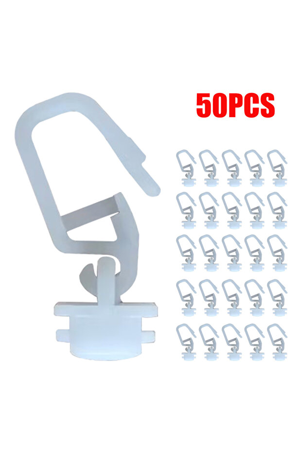 50pcs 50pc Curtain Folding Hooks Window Curtain Hanger Hanging Hook Strong Tension Clip Holder Poles