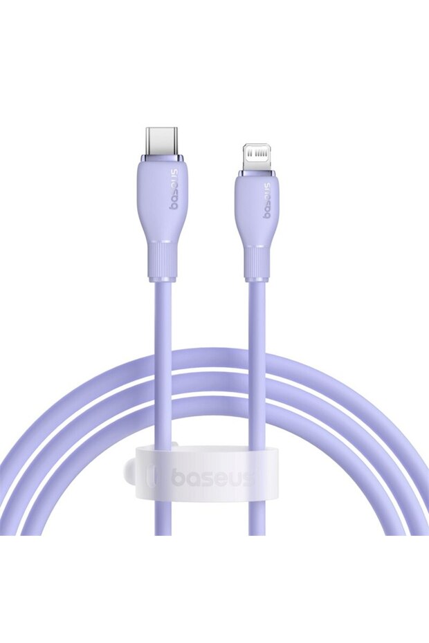 كابل USB-C بنفسجي اللون بطول 1.2 متر مصنوع من مادة TPE، متوافق مع أجهزة iPhone 14 و13 و12 و11 Pro Max وXs و8 Plus وiPad وMacbook.