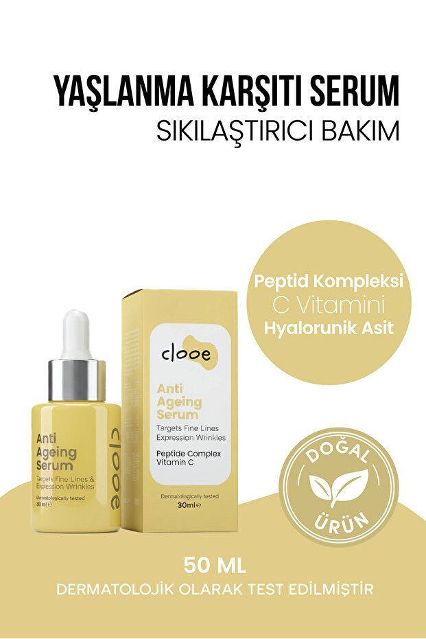 Anti-Aging Serum 30 ml - Hyaluronic Acid & Green Tea Extract - Firming Care - Natural Ingredients