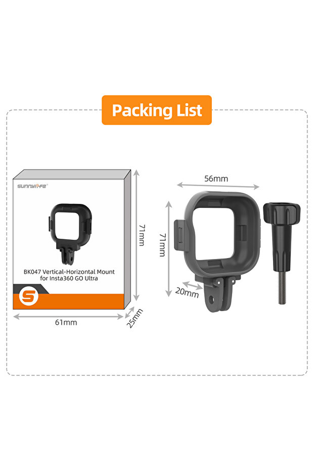 For GO Ultra Frame Cage For Insta360 GO Ultra Protective Frame Housing Case Mount For Bike/Tripod/Po