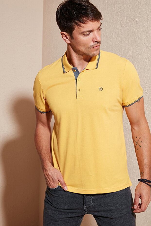 100% Cotton Buttoned Slim Fit Men's Polo t Shirt 5902118 T-Shirt