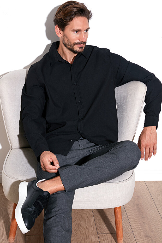 Stretch Cotton Regular Fit Shirt Men's Shirt Cf25W128861