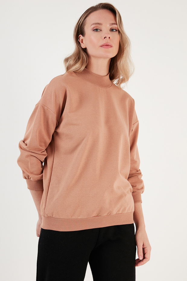 Cotton Stand Collar Basic Knitted Sweat SWEAT 5863323