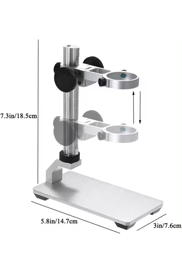 Silver Digital Microscope Metal Holder Adjustable Bracket Holder Lifting Support for Microscope Stan