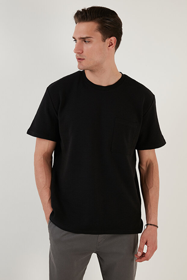 Crew Neck Single Pocket Cotton Oversize T Shirt Men's T Shirt 5902305