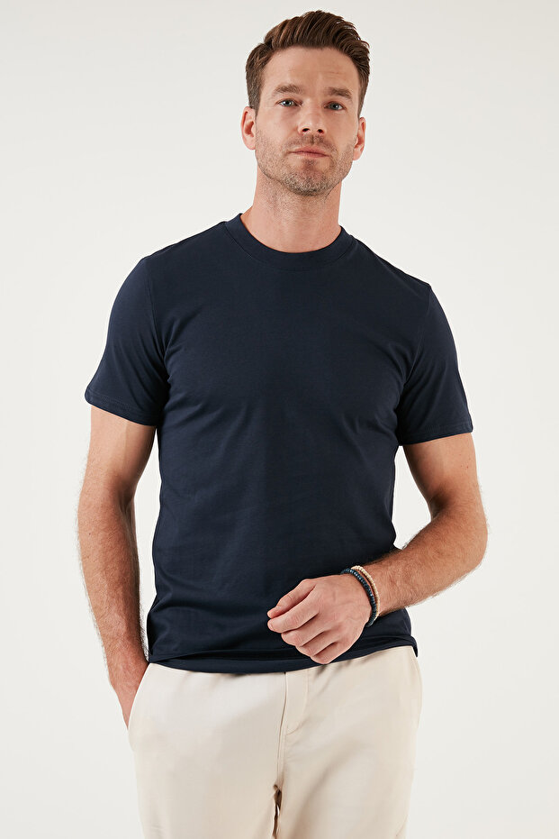 Cotton Regular Fit Crew Neck Basic T Shirt Men's T SHIRT 59020201