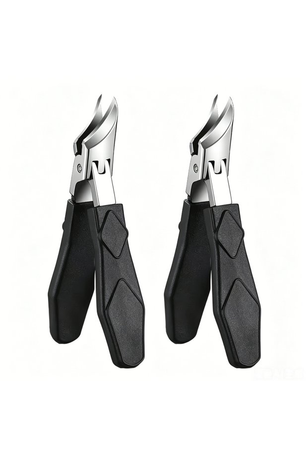 black 2pcs Toe Nail Clipper for Ingrown or Thick Toenails Trimmer Professional Podiatrist Toenail Ni