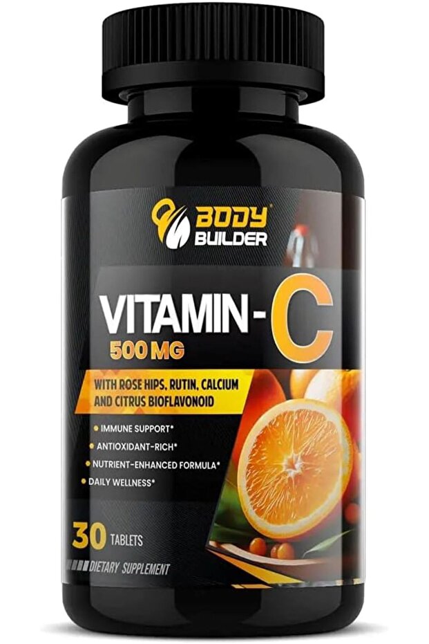 Vitamin C, 500 mg, 30 Tablets High Vitamin C Supplement with Rose Hips | Daily Antioxidant & Immune Support