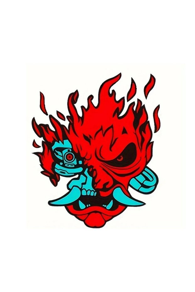 12.5x15cm JT782-PVC-12.5x15cm 12.5x15cm Cyberpunk Skull Head Car Sticker, Fun Waterproof Sticker for
