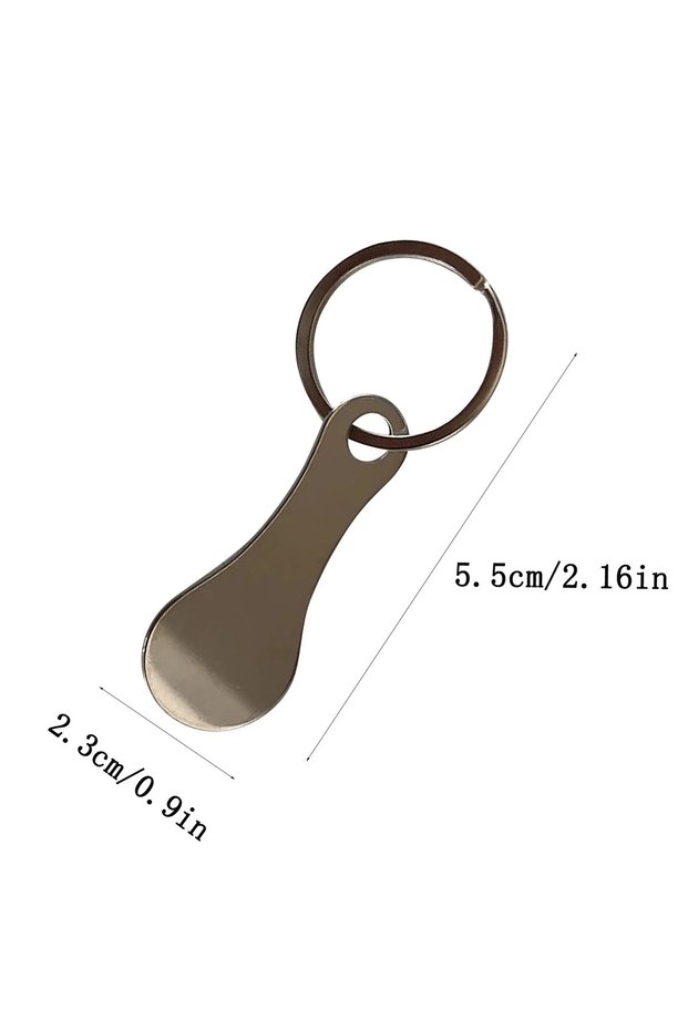 2pcs Silver 1/2pcs Metal Shopping Cart Tokens Trolley Token Key Ring Decorative Keychain Multipurpos