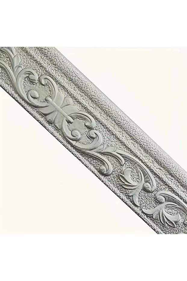 GRAY 1PC 230X8cm 3D Pattern Self Adhesive Sticker Wall Trim Line Skirting Border Decor Household Liv