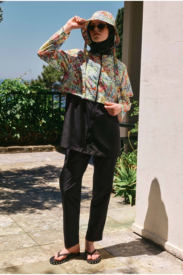 Patterned Short Hijab Swimsuit Floria Pattern