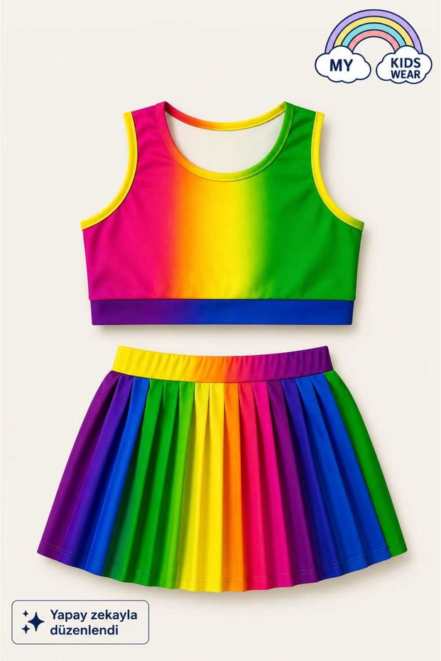 Girl's Sort Skirted Swimsuit Set 4 -16 Years Old 12022